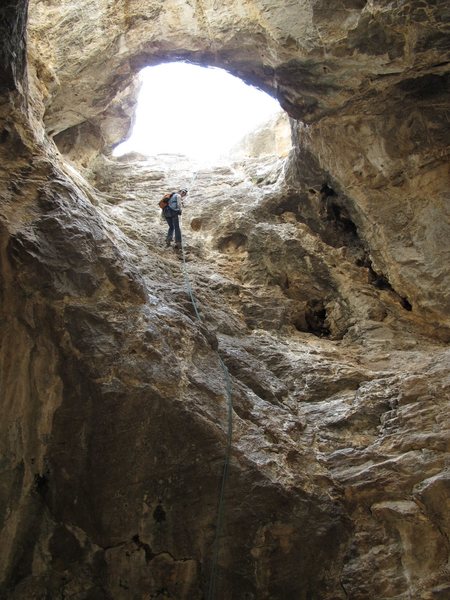 Going down, down, down into the abyss! We had the cave all to ourselves. : )<br>
<br>
<br>
Taken 6/15/10