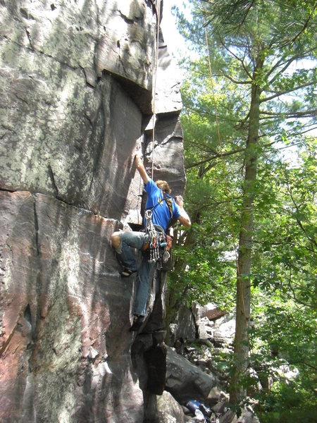 Rhoads pulling into the crux corner.<br>
6/16/10