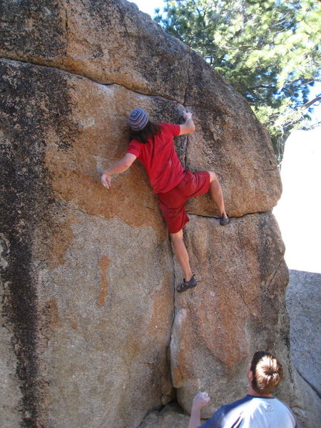 Euan on the pink crack (good spot Tim)