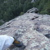 Power-hiking the 2nd Flatiron in May.