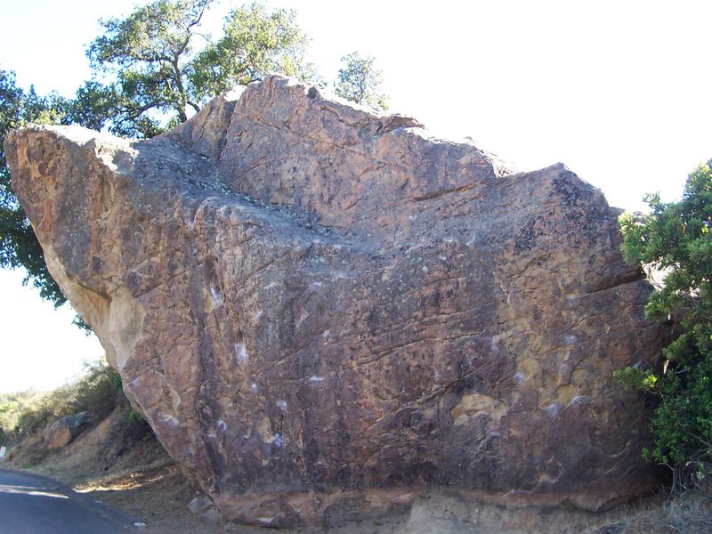 Arete of Troy (V0) climbs the far right line in the photo.