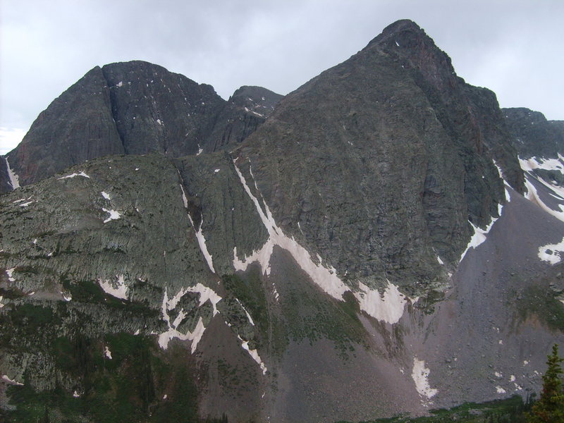 The North Face of Mt. Silex with the NW Face of The Guardian in the background to the left.