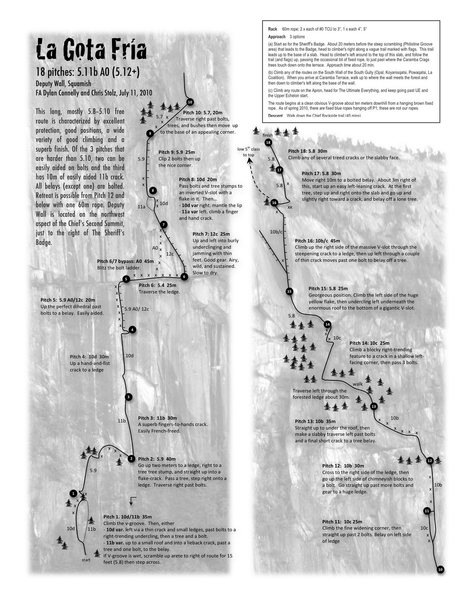 A topo prepared by Jeremy Frimer, of Squamish BC.