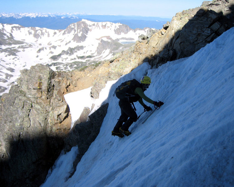 2006.06.18<br>
<br>
Nearing the top of the couloir !<br>
<br>
* DO YOU KNOW THIS CLIMBER?