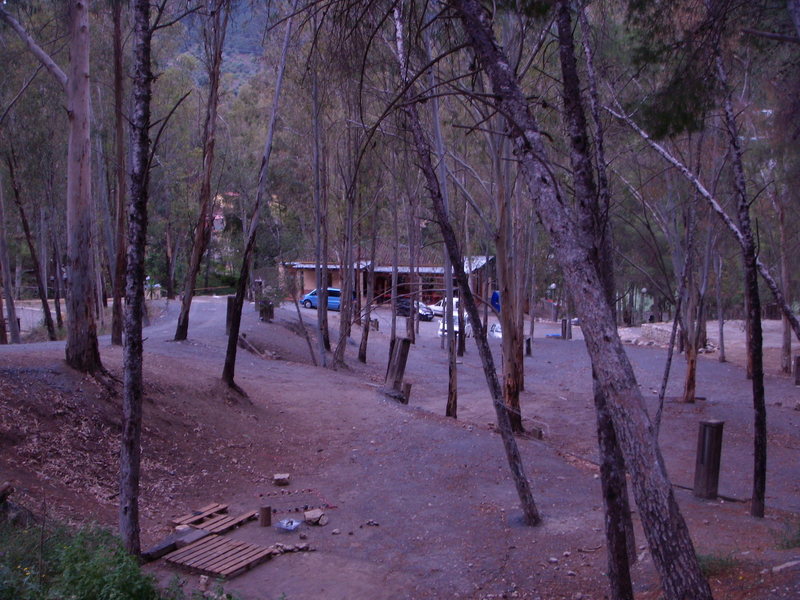 The campground, with a look at the restaurant. 