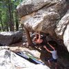 On "The Cheat" @ Old Baldy.  Great problem!  Photo Satermo.  