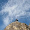 Locker spazzing out on the summit.<br>
Photo by Blitzo.