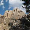 Photo/topo for Parking Lot Rock, Holcomb Valley Pinnacles