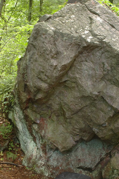 Left side of the boulder