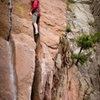 Chris Plesko climbing Funeral March. Photo by By James Beissel.