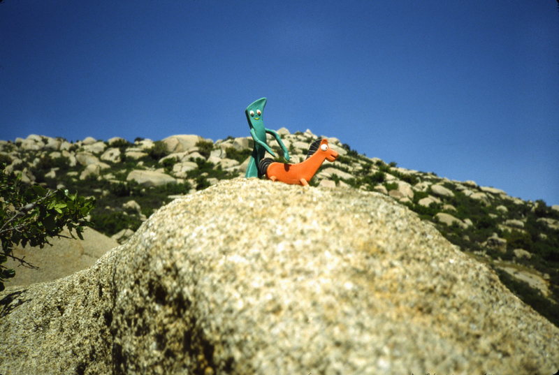 Gumby and Pokey enjoying themselves at Mt Woodson.<br>
<br>
Action figures and lewd positioning courtesy of Dave Vaughan.