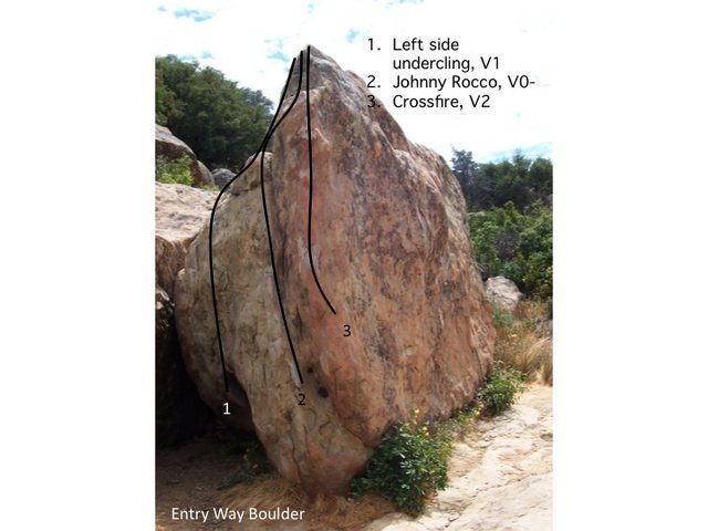 Left side of the Entry Way Boulder.