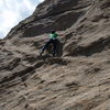 Ann Lee gracefully ascending her 2nd rock climb ever.  