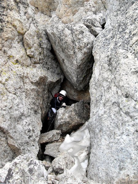 Dave G. at the entry to the "Eye of the Needle."