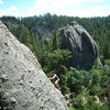 Steve climbing behind Sylvan Lake.  July 2010.