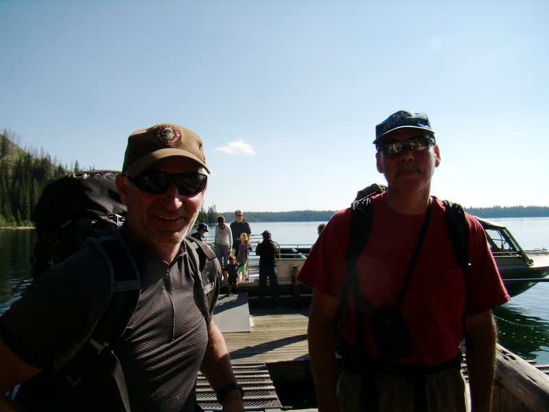 My friend Brad White (on the right) and his buddy Dave on a chance meeting at the Jenny Lake boat.  July 2010.