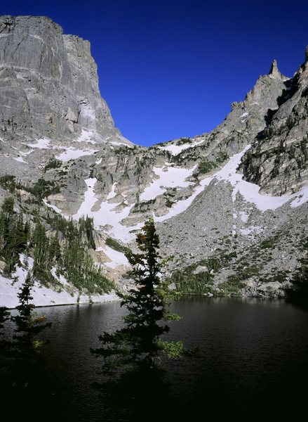 Hallett Peak above Emerald Lake.