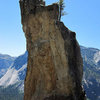 Backside of the spire from Arrowhead Arete.  Rap from the top of the spire as seen in the picture to the notch.