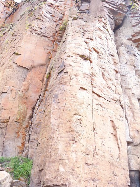 The crux is between the first and the second bolt, after that look forward to exposed but fun 5.9 moves.