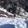 Bailing off Silk Road, First Flatiron.<br>
<br>
Photo by Kevin Landolt