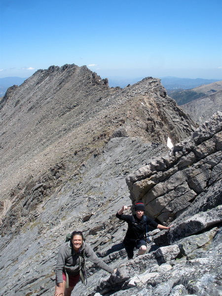 Thatchop-Powell Ridge RMNP!  June.  Karla and Susan rocking out!