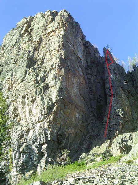 The classic route up The Needle.