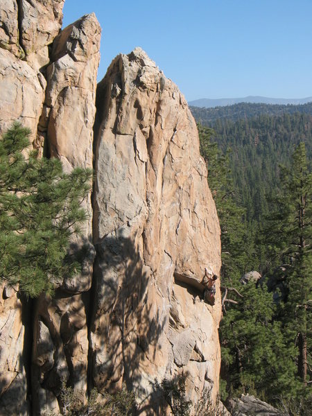 Public Hanging (5.11c), Holcomb Valley Pinnacles