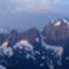 Morning light on Johannesburg Mountain from below the West Ridge couloir of Forbidden.