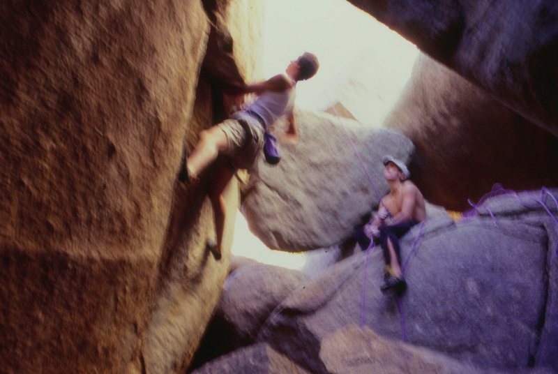 Check it out:  JJ belaying for Seth on the climb I documented in the previous 5 shots of Jeremy J Schlick.  they found this after we climbed the multi pitch in the first photos of this album.