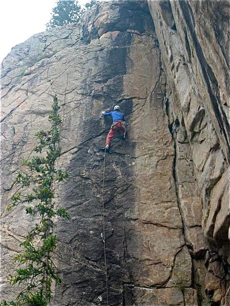 The final crux. From here, you move left and up to the anchors.