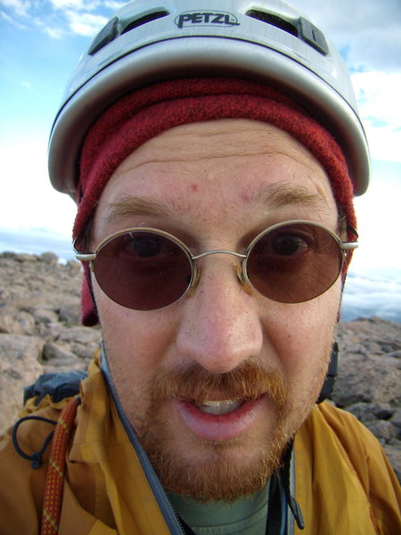 Why the long face? Long's Peak summit photo.  8/14/2010