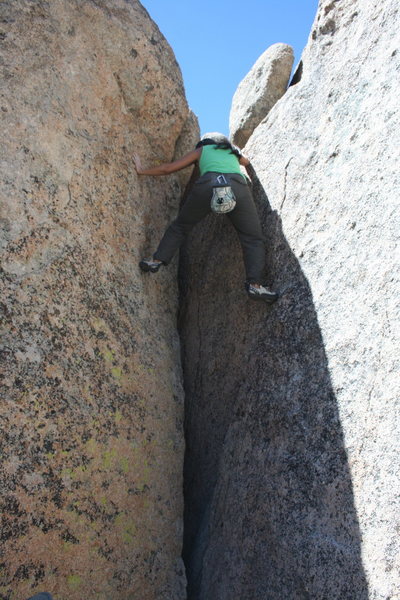 Marina bouldering just off the road near Dinosaur Rock.