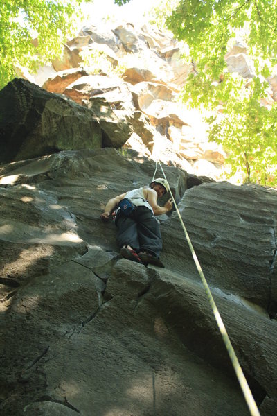 A friend of mine climbing on Anastasia at the crux. His first time outside. Go Kohl!!!