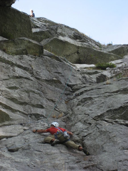 Climber following Moby Dick.