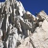 Pitch 4 (the way we did it) on the Fishhook Arete