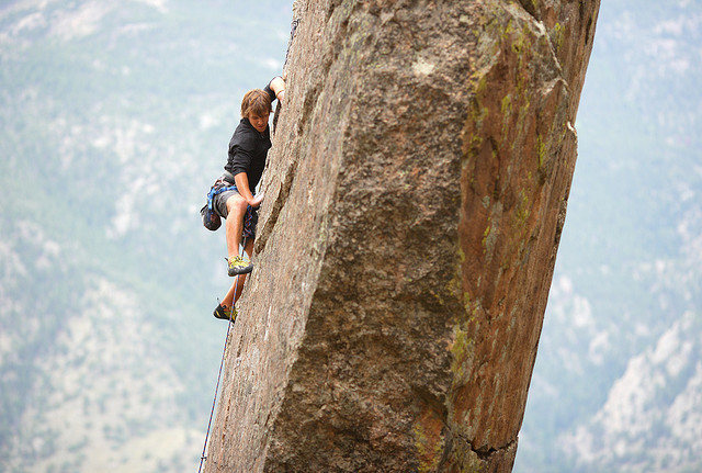 Andrew nearing the top.