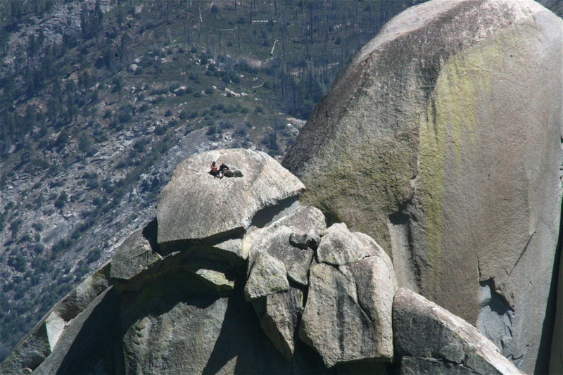 Noelle and Johnson on top of the Witch taking a break. 8-21-10