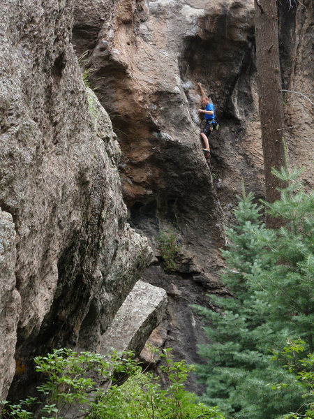 Kenton getting ready to head into the crux.