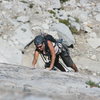 Marina Amador leading pitch 2 on her first trad lead. She did an awesome job leading all 4 pitches.