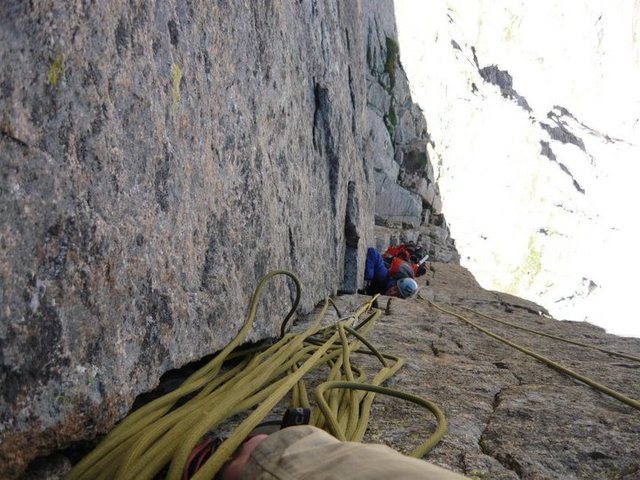 belaying noah up on the 5th pitch