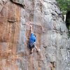 Mark working through the crux moves.