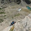 Matt Cohen finishing the crux splitter at the end of our MONSTER 4th pitch. Spectacular journey of a pitch. 8-28-10.