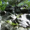 Go up the slab in the sun and directly over the overhang.