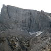 Lost Temple Spire is the detached spire on the left.  East Temple Peak is on the right.