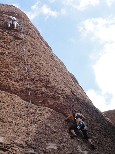 Better view of the top of the pitch.  Friend Annie is off right starting on dead pool.