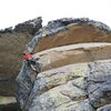 Getting ready to pull the big roof on 'Double Shot' (10-) on Electric Eagle Dome....yes, the chickenheads are gigantic.<br>
photo by S. Giffin