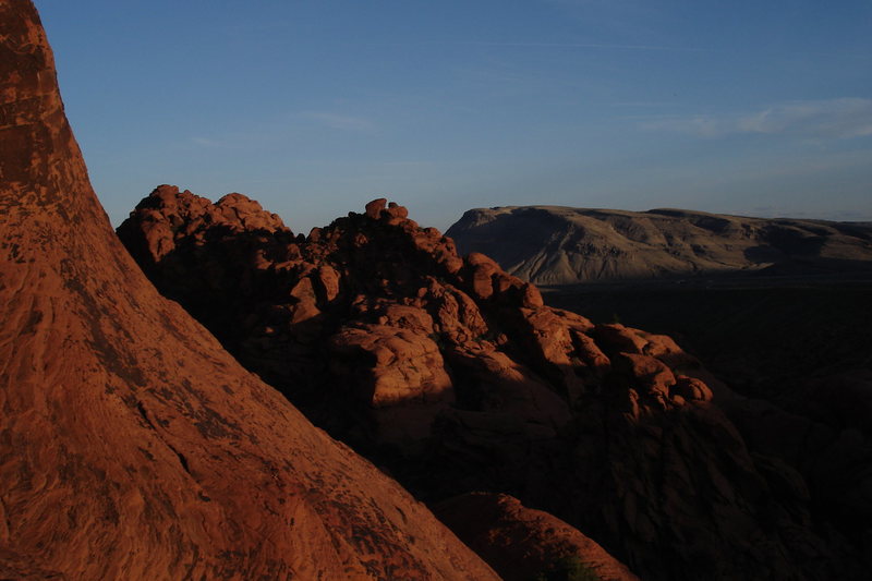 first pullout area at sunset as viewed from the Panty Wall