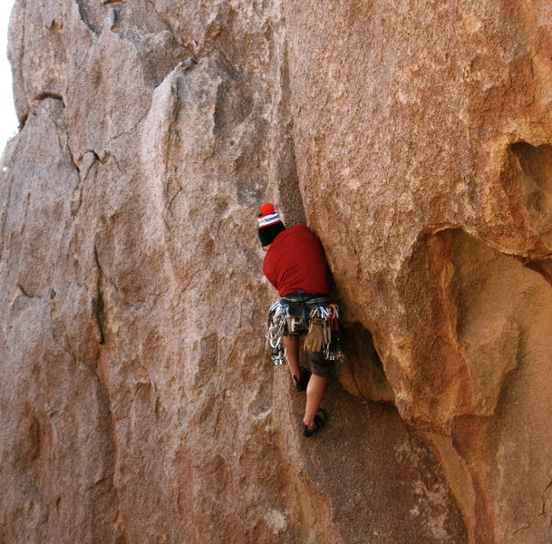 abandoning my good crack technique and settling for a lieback to get me through the crux of Crack 6