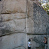 "Death by Ugaah Bugah", 5.11a, Arrowbear Boulders