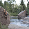 Nick Broeder working the traverse.